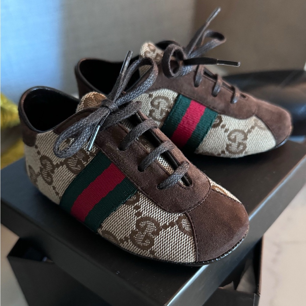 Baby Gucci "Tess" Shoes 🔸 GG Logo and Suede